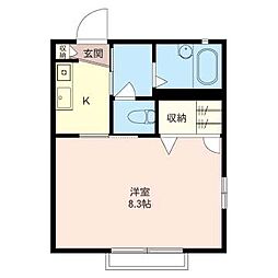 メゾン和田 1Kの間取図画像