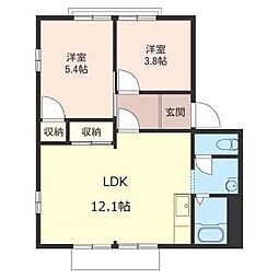 チェリーブラッサムA 2LDKの間取図画像