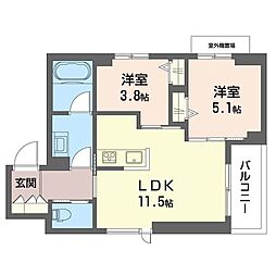 ジョイアークス湘南藤沢 2LDKの間取図画像