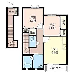 NIIYA鵠沼T 2DKの間取図画像