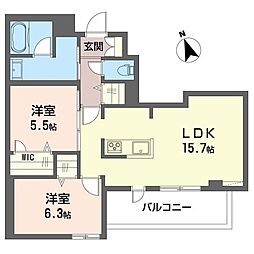 セレナコート藤沢 2LDKの間取図画像