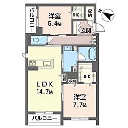 ミア・カーサ ノルテ 2LDKの間取図画像