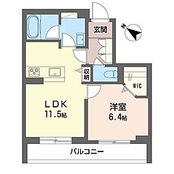 ミア・カーサ ノルテ 1LDKの間取図画像