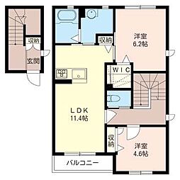 ノルド 2LDKの間取図画像