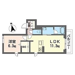 メゾン 桜 1LDKの間取図画像