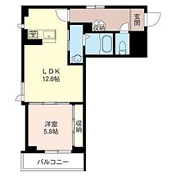 アネシスカーサ 1LDKの間取図画像