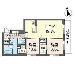 キャスティング 2LDKの間取図画像