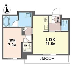 ココル・イグレック 1LDKの間取図画像
