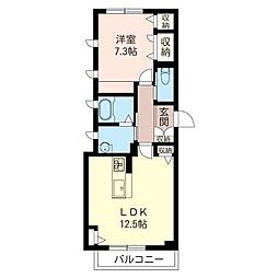 アミュレット 1LDKの間取図画像