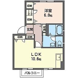 グランドソレーユ 1LDKの間取図画像