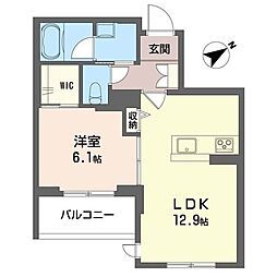 サン戸田公園 1LDKの間取図画像