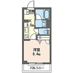 MaisonDoir 1Kの間取図画像