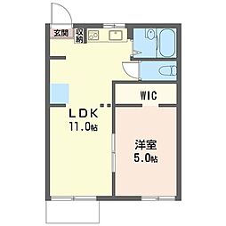 メゾン・アイリス 1LDKの間取図画像