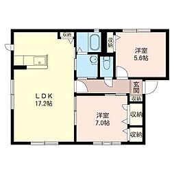 エミネンスA 2LDKの間取図画像