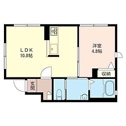 グラシューズ阿佐ヶ谷 1LDKの間取図画像