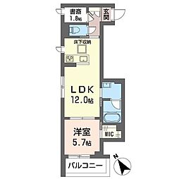 ブルーム 1SLDKの間取図画像