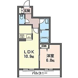 ハイム松風 1LDKの間取図画像