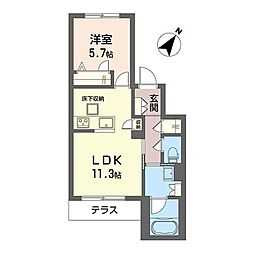 ケインズ東高円寺 1LDKの間取図画像