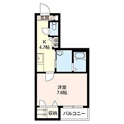 プリマヴェーラ 1Kの間取図画像