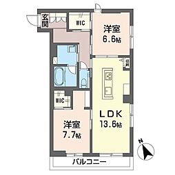 ボヌール ビンゴ 2LDKの間取図画像