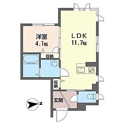 ルチル・1 1LDKの間取図画像