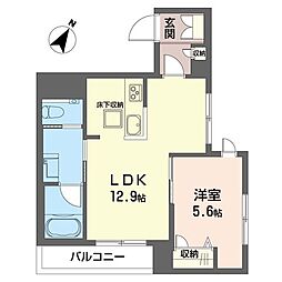 エメ ラ ファミーユ 1LDKの間取図画像