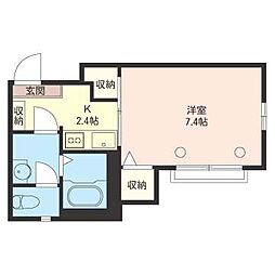 カーサフォレスタ 1Kの間取図画像