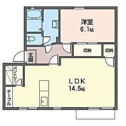 フレグランスOKADA 1LDKの間取図画像