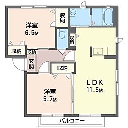 アネックス2 2LDKの間取図画像