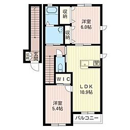 わん・ピース2 2LDKの間取図画像