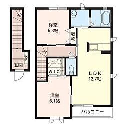 マノワール 2LDKの間取図画像