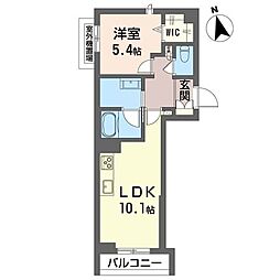 ヴィラ アマローネ 1LDKの間取図画像