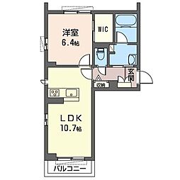 シャーメゾンカメリア 1LDKの間取図画像