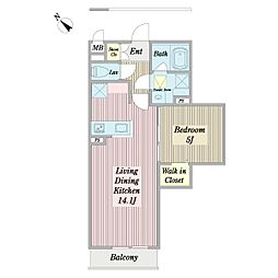 プルミエール 1LDKの間取図画像