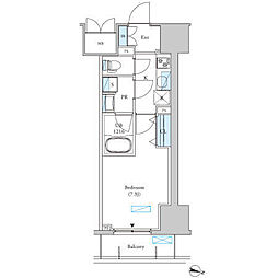 ロイジェントパークス千葉中央 1Kの間取図画像