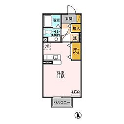 ノーベルパーク15 ワンルームの間取図画像