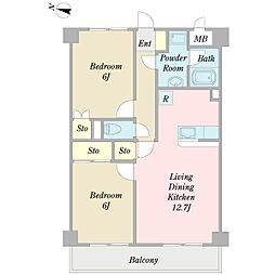 間取図画像 2LDK