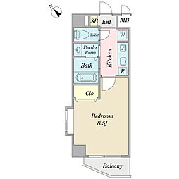 メゾン・ラポール 1Kの間取図画像