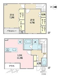 パルフェ 2LDKの間取図画像