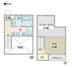アクアベーラ 1Kの間取図画像