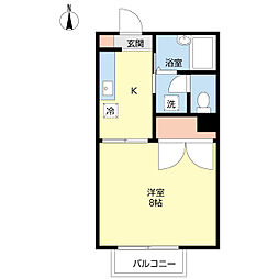 ミネルバ 1Kの間取図画像