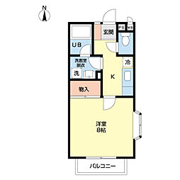 ディアコート 1Kの間取図画像
