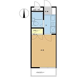 リバティー貝沢 1Kの間取図画像