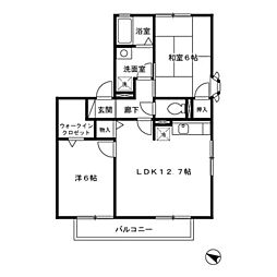 ルミエールK 2LDKの間取図画像