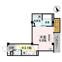 富士見市鶴瀬東1丁目マンション 1Kの間取図画像