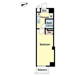 コスモ千駄木 1Kの間取図画像