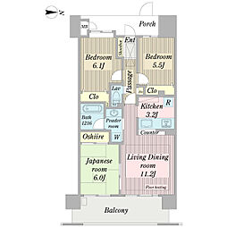 コスモガーデンズふじみ野 3LDKの間取図画像