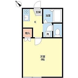 ヴィラ園生 1Kの間取図画像