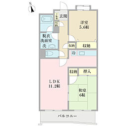 グランベルデ 2LDKの間取図画像
