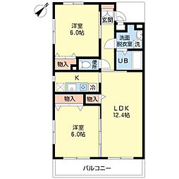 セルチャート2 2LDKの間取図画像